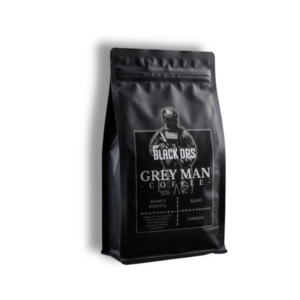 Grey Man Coffee - Black Ops, pražená zrnková káva, zmes, blend, arabica, robusta