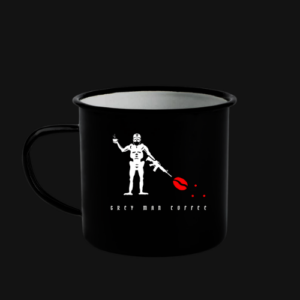 grey man coffee smaltový hrnček - grey beard png