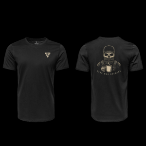 grey man coffee tričko - dead man brewing čierne