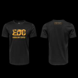 grey man coffee tričko - edc every day coffee čierne